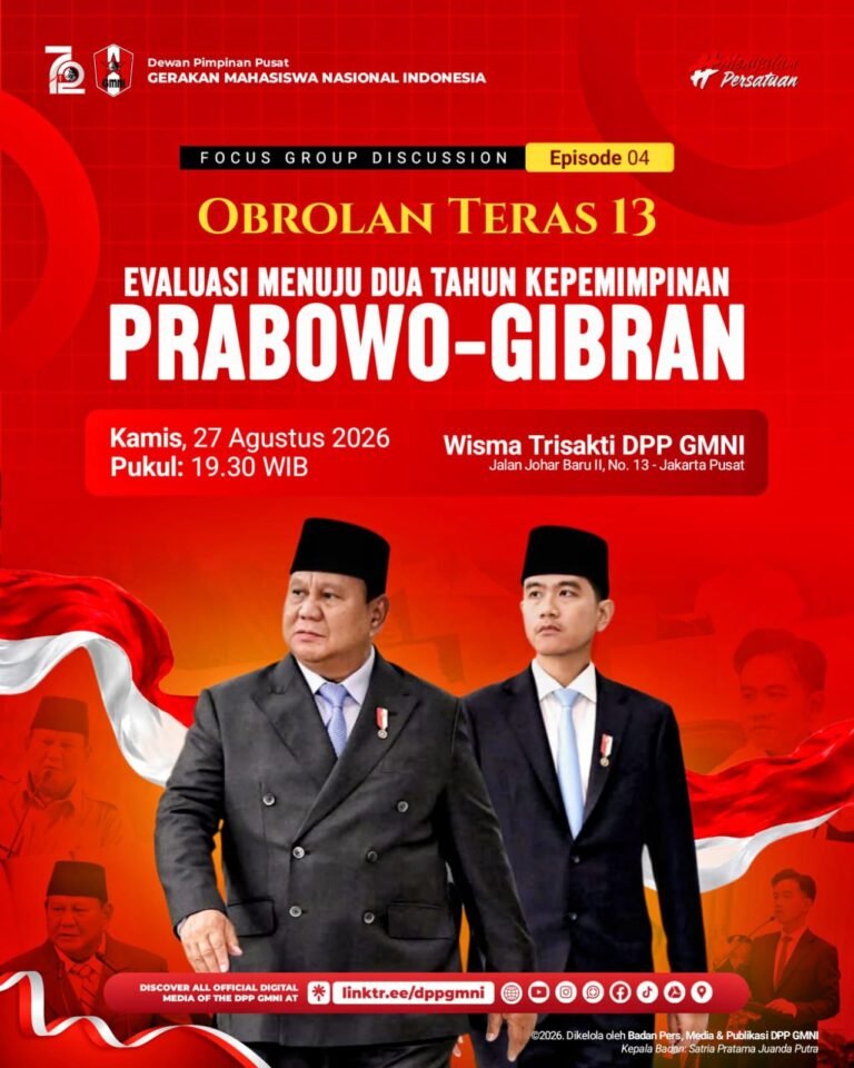 Diskusi Evaluasi Dua Tahun Prabowo-Gibran: Ketua Umum DPP GMNI Serukan Jaga Indonesia, Soroti Penanganan Bencana dan Ancaman Disintegrasi